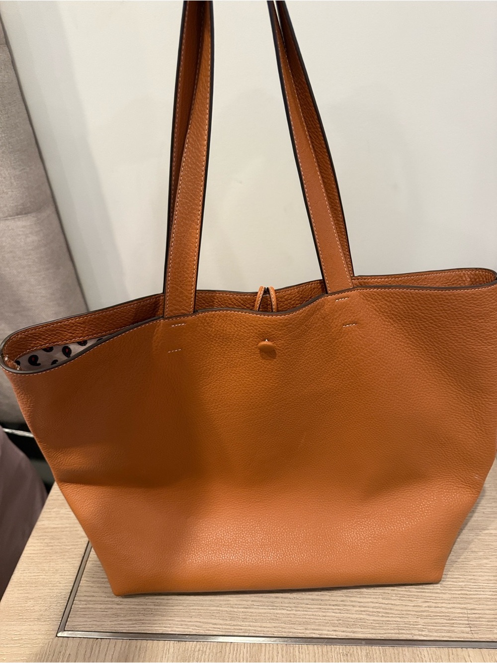 Vera Bradley Orange Pebbled Leather Tote